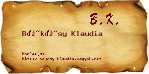 Békésy Klaudia névjegykártya