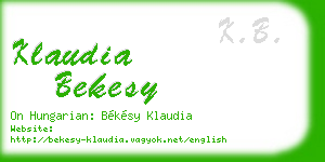 klaudia bekesy business card