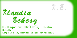 klaudia bekesy business card